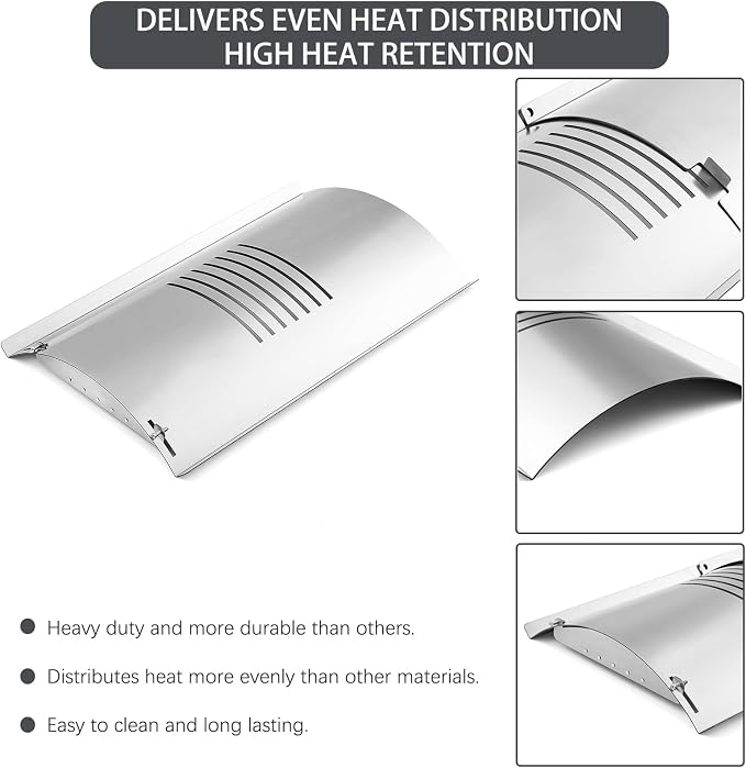 Flame Broiler Kit Heat Deflector PB820PS1 Replacement Parts for Pit Boss Flame Broiler Slide Cover Bottom 820 Series PB820D 820FB PB820 820D 820PS1 Z Grill ZPG-7002E ZPG-700D Pitboss Heat Diffuser