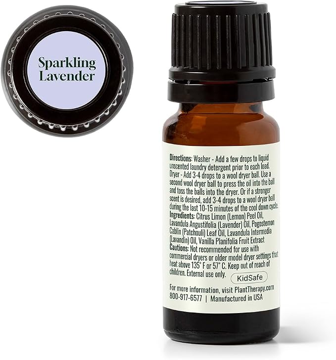 Plant Therapy Home Sparkling Lavender Laundry Essential Oil Blend 10 mL (1/3 oz) Pure, Undiluted, Wash Fragrance and Scent Enhancer