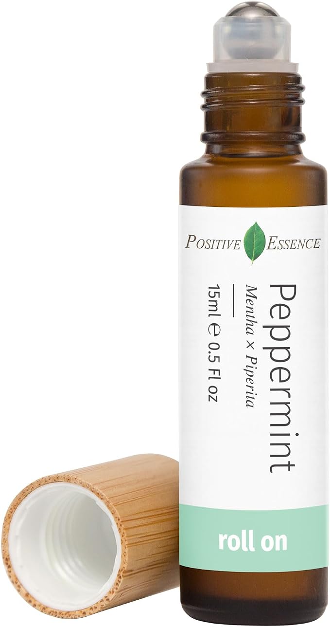 Peppermint Essential Oil Roll-On – Pure Peppermint Oil Roller Pre-Diluted with Jojoba, Natural Aromatherapy Oil, Cooling and Refreshing Scent, Travel-Size Rollerball (15 mL)