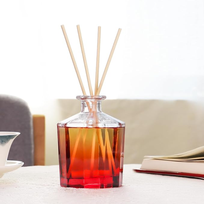 L'odeur Vill Reed Diffuser, 8.5 Oz(250ml) Jasmine Lily Bathroom Diffuser with 10 Sticks, Scented Diffuser Home Fragrance Essential Oil Reed Diffuser Set for Home Large Rooms Bathroom Shelf Decor
