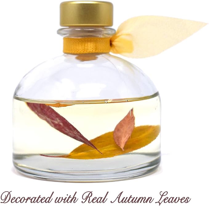Reed Diffuser Set, Spiced Caramel Vanilla Scented Oil Diffuser with Sticks, Home Fragrance Accessories for Bathroom Shelf Decor, Aroma Diffusers for Home or Office Fall Decor, USA Made