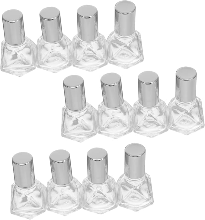 DOITOOL 12pcs Roll Glass Roller Bottle Perfume Essential Oil Tube Vial Roller Ball Bottle Pack Toiletries