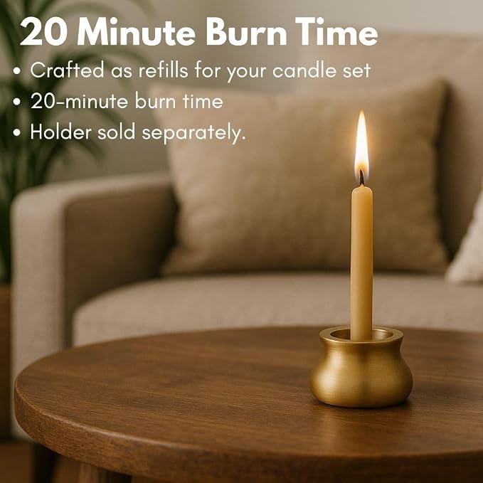 20 Minute Pure Beeswax Candles, Beeswax Meditation Candles, Refill Pack of 50 Mini Candles, Stress Releif Gifts for Women,Non Toxic Candle Made in Australia (Refill Pack 50pcs)