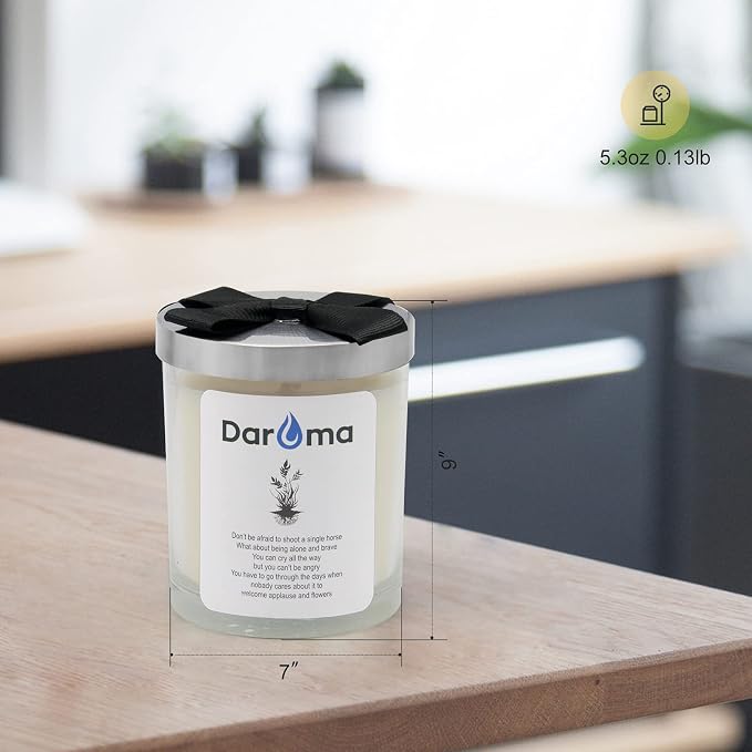 Scented Jar Candle, Daroma Aromatherapy Candle with 100% Natural Soy Wax and Essential Oil, Long Burning Candle, Relaxing for Bath, Yoga, Work, Holiday Gifts for Birthday, Christmas, Morning Mist
