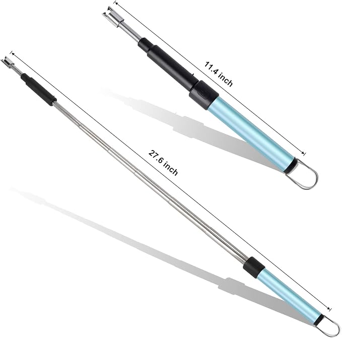 Candle Arc Lighters Long Flexible Neck 70cm Rechargeable Telescopic Electric Flameless Lighter for Kitchen Fireplace Pilot Light BBQ Stove (Blue)