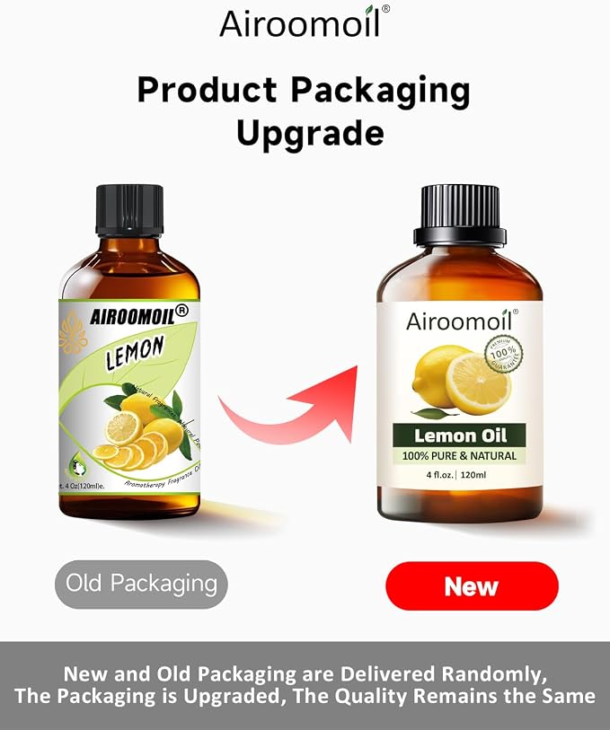 Lemon Essential Oil 4 fl oz – 100% Pure for Cleaning, Diffuser & DIY, Light Fresh Citrus Scent, Daily-Use Large Size for Home, Laundry, Surface Spray & Aromatherapy