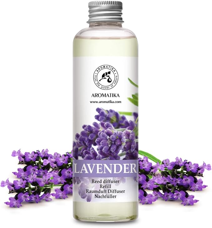 Lavender Reed Diffuser Refill 6.8 Fl Oz - Lavanda Refill - Room Fragrance Diffuser w/Natural Essential Lavender Oil - Reed Diffuser Oil Refill for Spa - Aromatherapy - Home - Bath - Restaurant