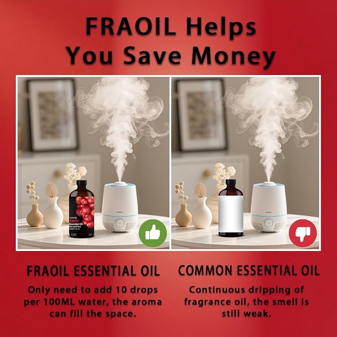 Apple Essential Oil, Apple Oil 4 Fl Oz 120ML for Diffuser Humidifier Yoga Cleaning DIY Candle Soap Making Perfume Gift for Women Essential Oils FRAOIL (Apple 4 Fl Oz (Pack of 1))