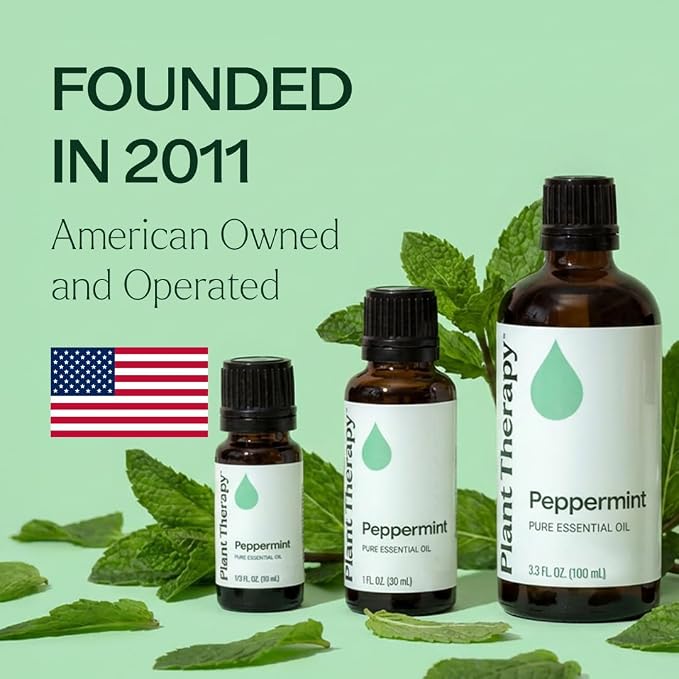 Plant Therapy Peppermint Essential Oil 100 mL (3.3 oz) 100% Pure, Undiluted, Natural Aromatherapy for Diffuser & Topical Use, Digestion, Respiratory, & Massage, Peppermint Oil for Skin & Hair