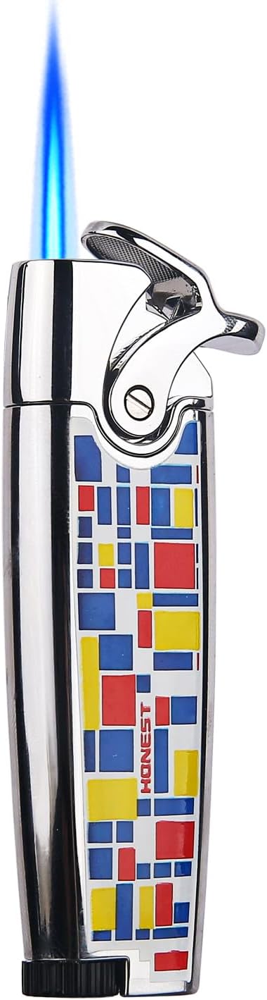 HONEST Metal Lighters Pocket Lighter Adjustable and Refillable Gas Lighter Shipped Without Gas (Silver)