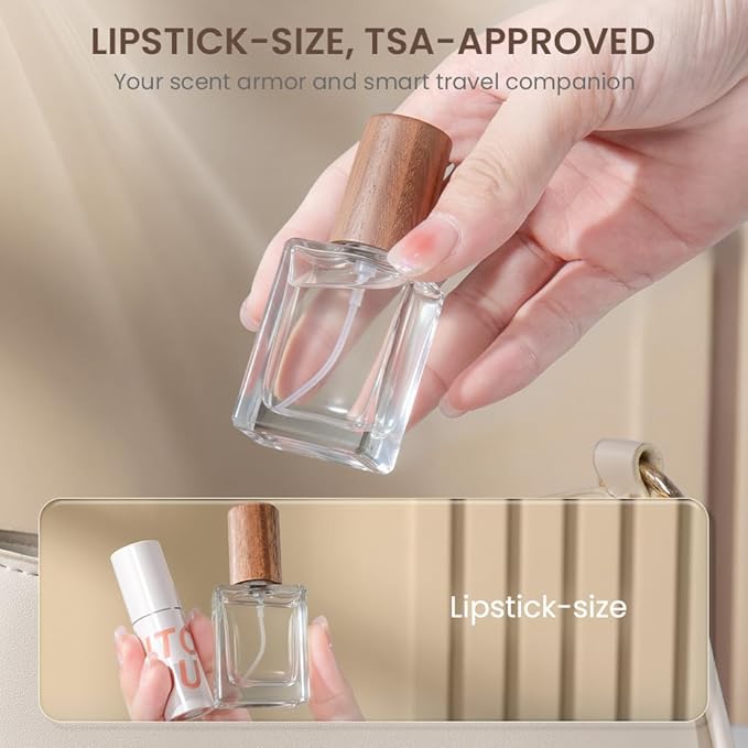 Perfume Atomizer, Glass Perfume Container,Travel Bottle Refillable, Empty Portable Leakproof Fragrance Spray Bottle (Walnut Gradient Amber 10pcs 10ml)
