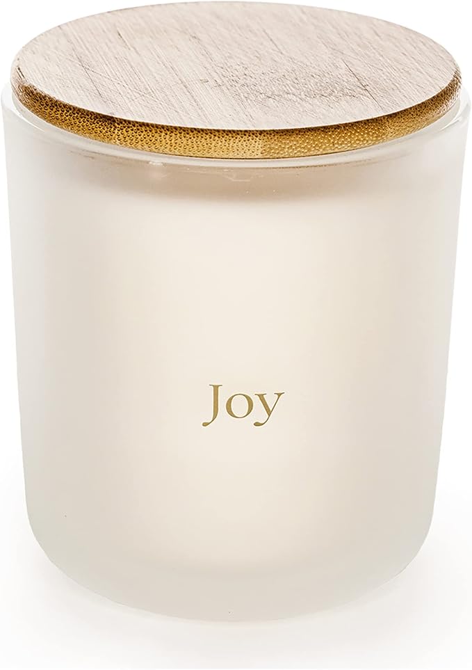 Lifetherapy Joy Holiday Soy Candle, Natural Wax, 8 Oz | Natural soy wax holiday candle with clean burn and long lasting fragrance for seasonal home décor
