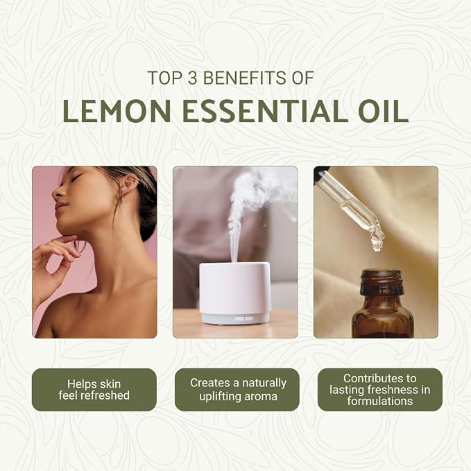 Lemon Essential Oil - Direct from Citrusmade Southern Italy - Cold Pressed - Aceite de Limón for Aromatherapy, Massage, Diffuser, DIY Candle and Soap Making - 15ml