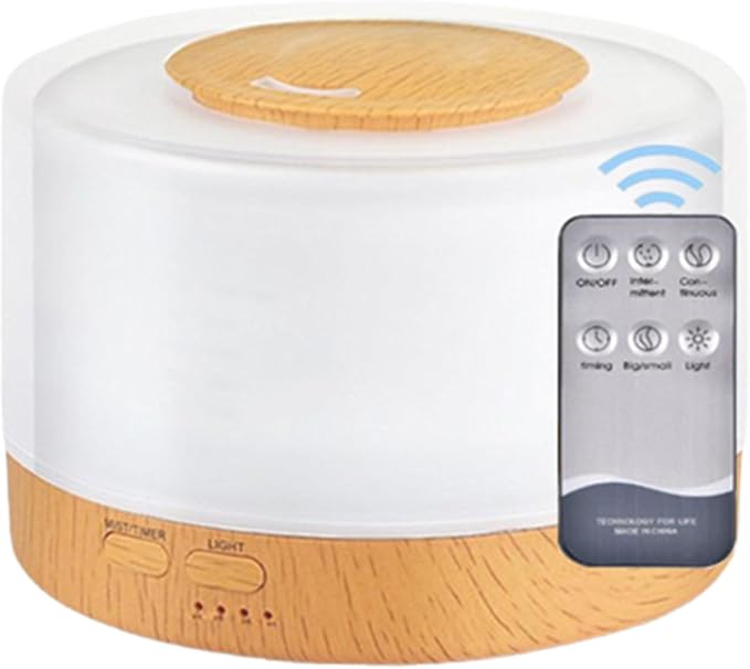 Generic Diffusers 500ml Essential Oil Diffuser with Adjustable Mist Mode, 2024 New Auto Off Aroma Diffuser 7-Colors lignts for Bedroom, Office, Khaki