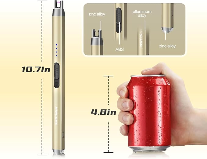 Candle Lighter Electric Rechargeable USB Plasma Arc Lighter with Safety Lock, Mothers Day Birthday Gifts for Women Windproof Flameless Long Matches Lighters for Candle,Grill,BBQ,Camping