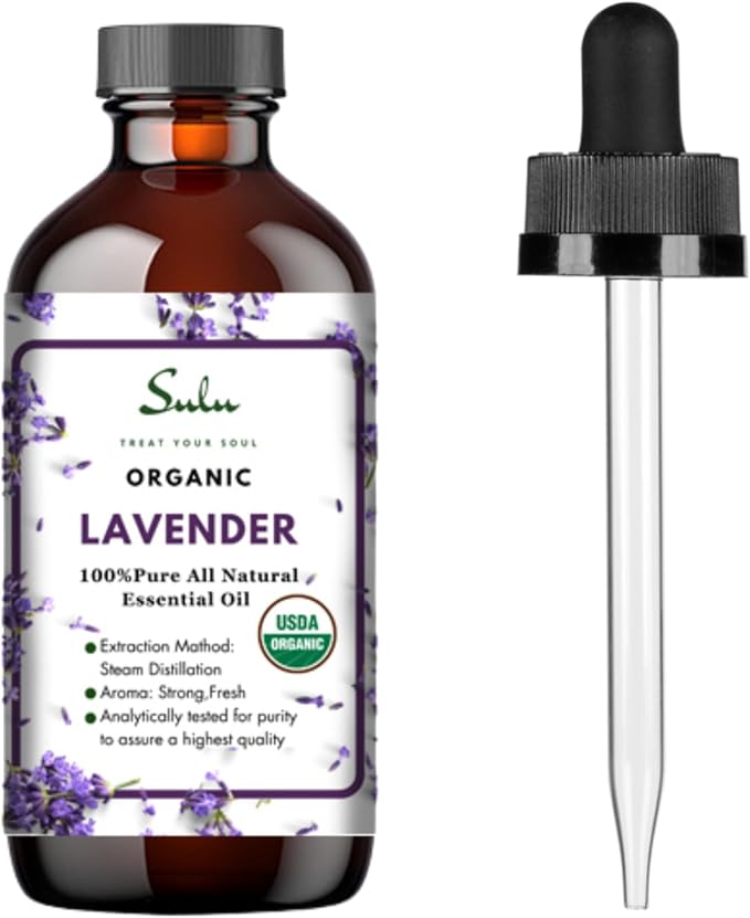Pure USDA Certified Organic Lavender Essential Oil (118 ml / 4 fl.oz)