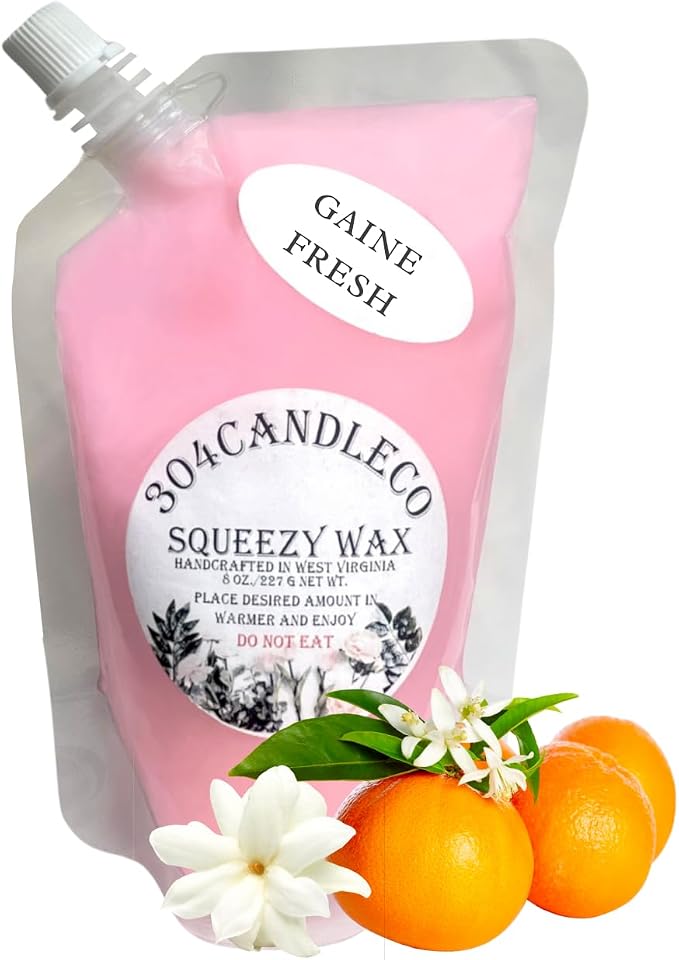 304CandleCo Large Squeeze Soy Wax Melt - 50 SCENTS! - Highly Fragrant & Hand-Crafted - Easy Mix & Match - American Made - Perfect for Wax Warmers (3oz, Gaine Fresh)