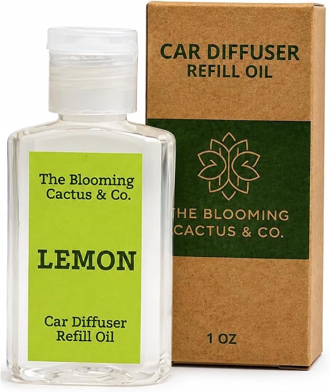 Car Diffuser Oil Refill 1 oz – Essential Oil Car Air Freshener Refill for Hanging Car Diffuser, Long Lasting Fragrance Oil, Phthalate Free, Multiple Scents. (Lemon)
