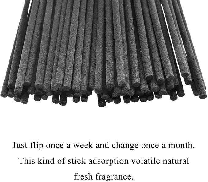 50PCS Black Fiber Reed Diffuser Sticks 12 Inch Long 3mm Diameter Strong Absorption Refill Replacement Reeds for Diffuser Stick Essential Oil Scented Aroma Fragrance Rod for Home Office Spa