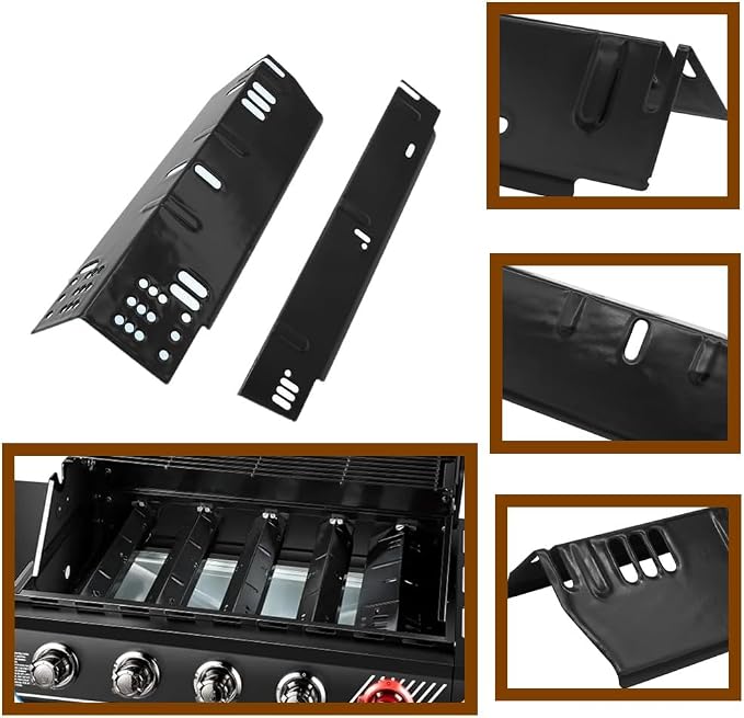 SafBbcue DGH450CRP Heat Plate and Grease Tray for Dyna Glo Grill Replacement Parts 4 Burner DGH450CRN-D DGH450CRP-D DGF451CRP 70-02-615 70-02-423
