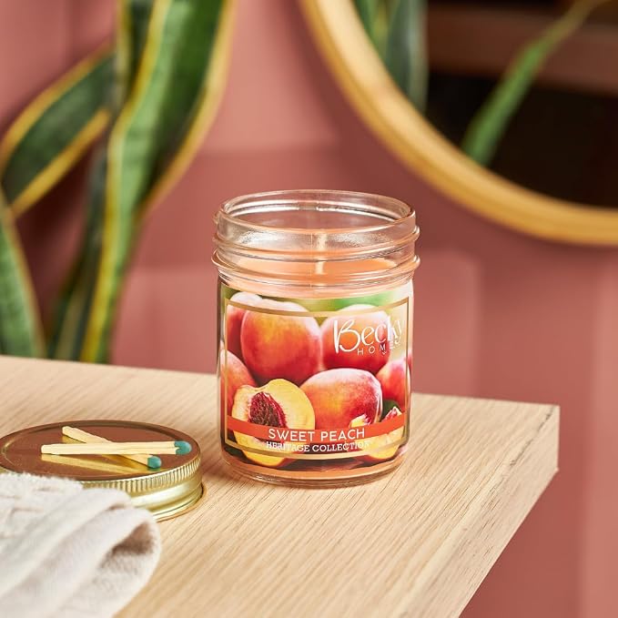 8oz Peach Scented Candles for Home, 45 Hrs Soy Wax Candle, Peach Candle for Stress Relief, Fall Candles, Candle Gifts for Men and Women