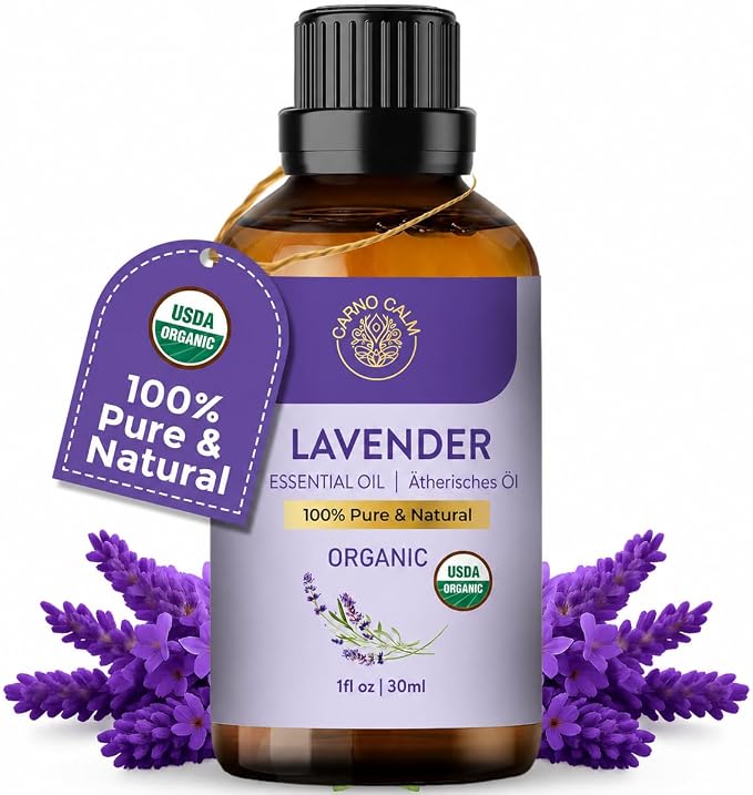 Organic Lavender Essential Oil | USDA Certified Organic Lavender Oil | for Skin and Hair | for Aromatherapy and Diffusers | 30ml