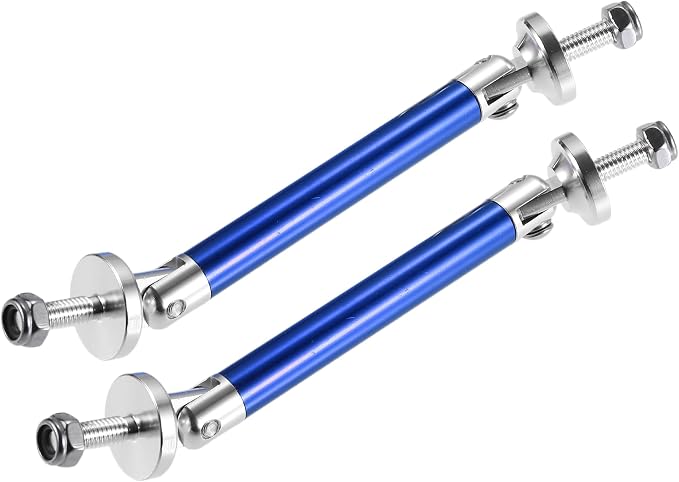 ACROPIX Universal 3"-4" Adjustable Aluminum Alloy 75mm Front Bumper Lip Splitter Diffuser Strut Rod Tie Bars Splitter Support Rods Blue - Pack of 2