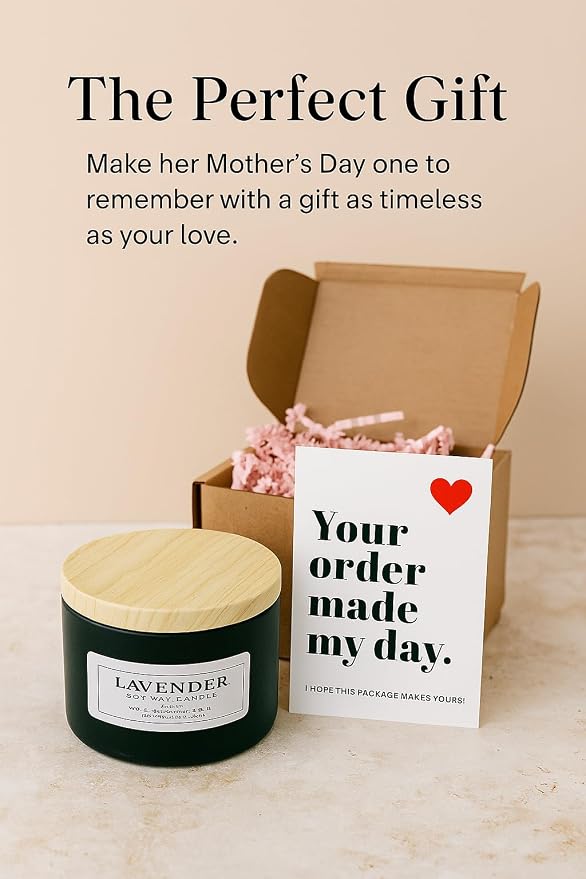 Lavender Soy Candle – 8 oz Luxury Aromatherapy Candle – Calming Floral Scent for Relaxation & Bedroom Ambiance – Clean Burning, Hand Poured – Aqua MARR