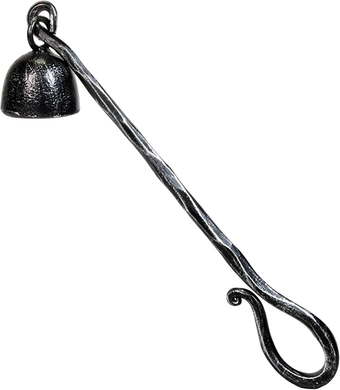 BEGINS Candle Snuffer Black Hand-Forged Steel, Long Handle Vintage Candle Wick Extinguisher, Solid Metal Retro Candle Accessory