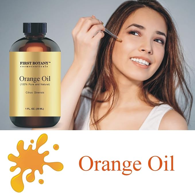 First Botany, 100% Pure Orange Essential Oil - Premium Oil for Aromatherapy, Massage, Topical & Household Uses - 1 fl oz (Orange)