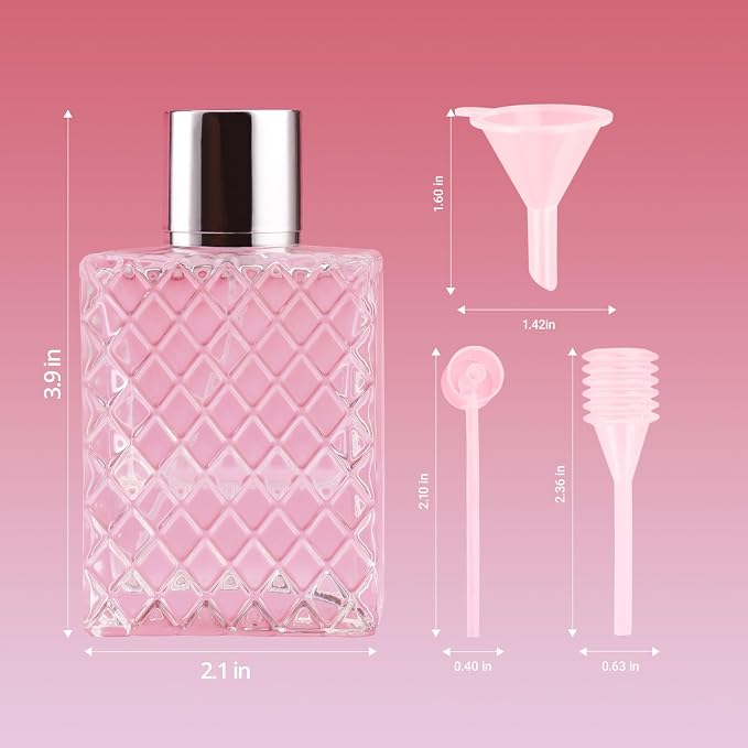 Glass Perfume Bottles Empty Refillable, 50ml /1.7oz Atomizer Sprayer for Perfume, Cologne Bottles Empty with Perfume Dispenser