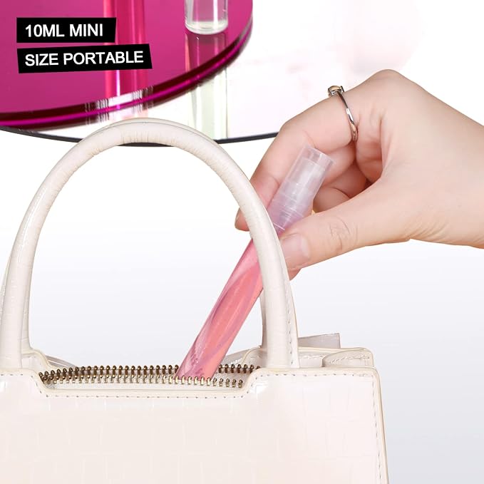 Teenitor Mini Spray Bottle 20PCS, 10ml Perfume Bottle Empty Perfume Atomizer, Plastic Perfume Travel Refillable Sample Bottle, Fine Mist Spray Bottles