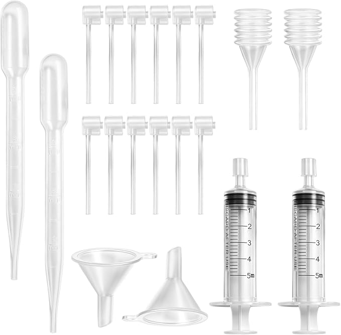 20 Pcs Perfume Decanter Kit, Plastic Perfume Dispenser Transfer Tools, Perfumes Syringe Extractor & Funnel Set, Plastic Fragrance Decant Kit for Travel, Cologne & Essential Oils (Clear)