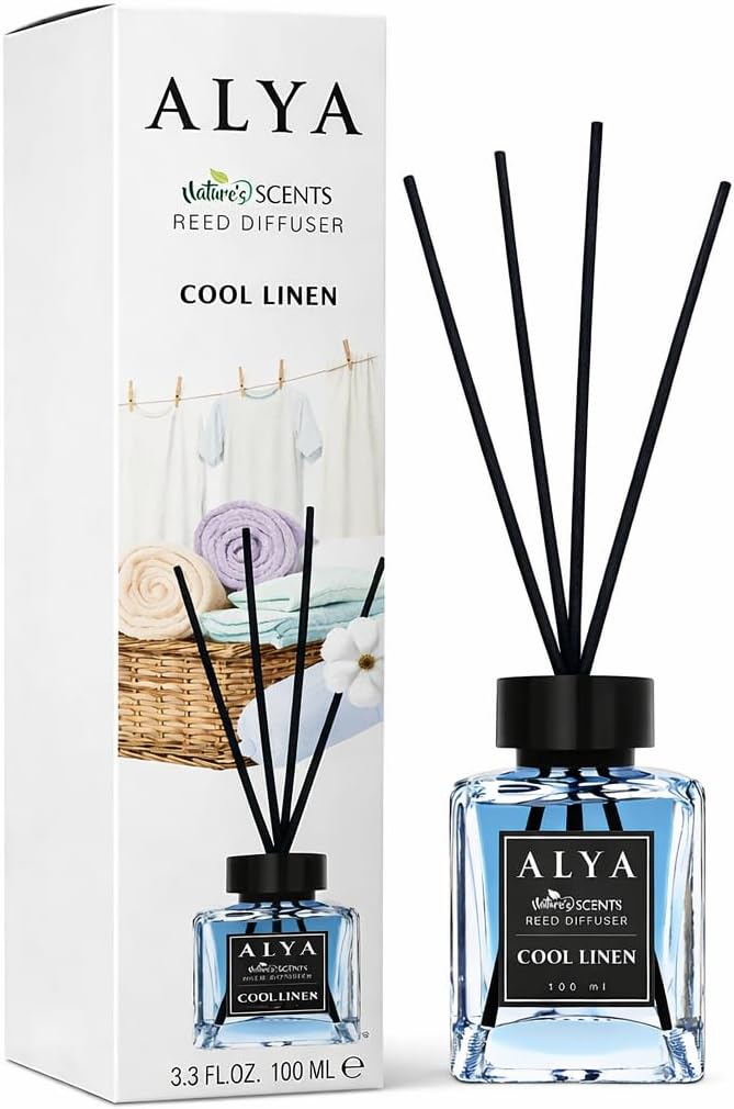 ALYA Nature's Scents Diffuser, Cool Linen, 100ml, 3.3 FL.OZ.