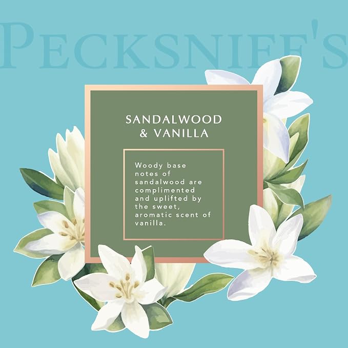 Pecksniff's Sandalwood & Vanilla Luxury Scented Candle | 1 Wick, 100 g/3.5 oz