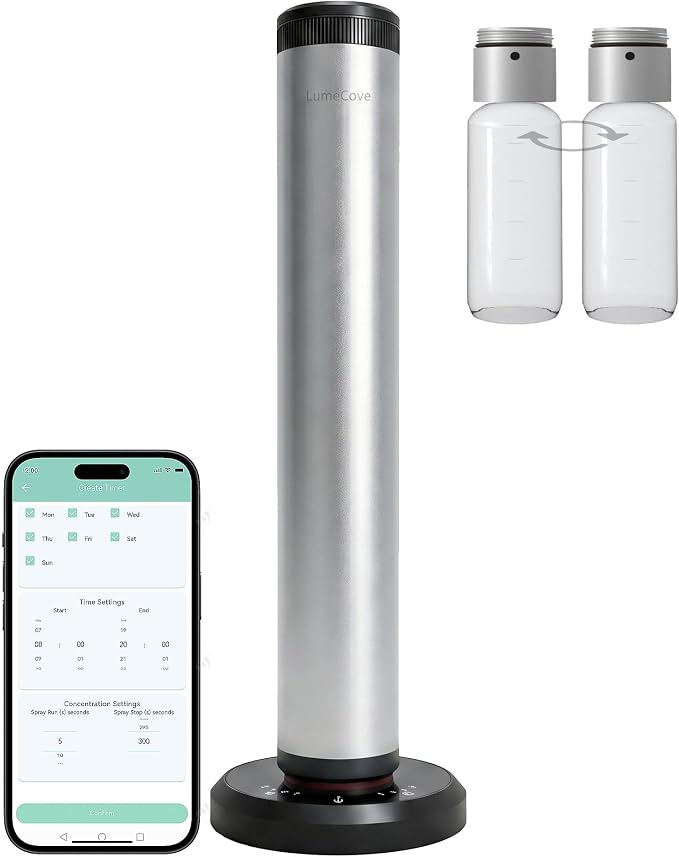 Waterless Diffuser with App Control Hotel Scent Diffuser 1000 sq.ft Large Room Essential Oil Diffuser Smart Fragrance Diffuser Ideal Hostess Gifts 5.63oz Oils Gift Set (Ships Separately)