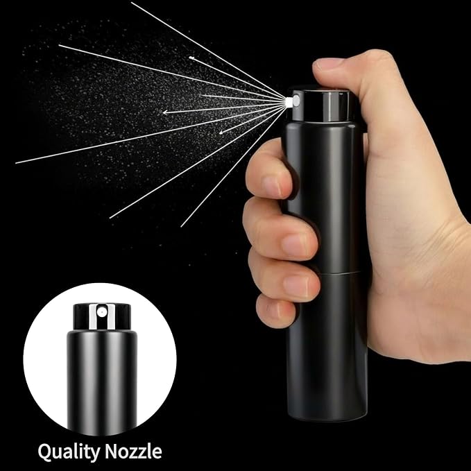 6 Pack 20ml Cologne Travel Bottle, Refillable Perfume Atomizer, Leakproof Travel Perfume Spray Bottle with Dispenser Tool, Empty Portable Fragrance Sprayer for Man, Woman, Black