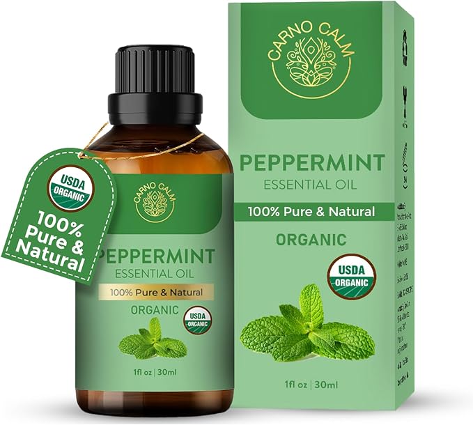 Peppermint Essential Oil | USDA Certified Organic Peppermint Oil | for Skin and Hair | Great Aroma for Diffuser and Aromatherapy | 30 ML