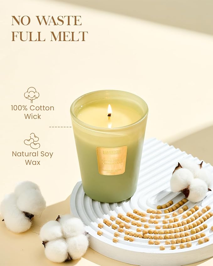 M&SENSE Eucalyptus Cedarwood Soy Candle, 14.1oz 60H Long Lasting, Aromatherapy Candle for Office Relaxation Home Decor Housewarming Gifts