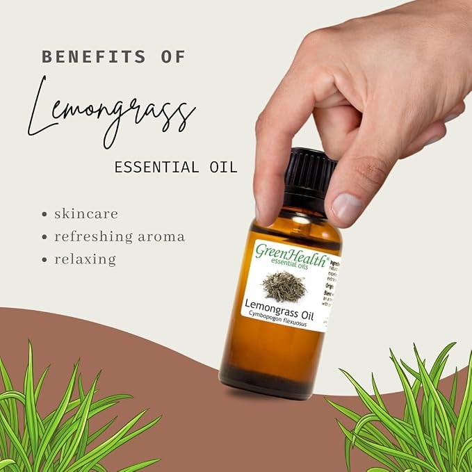 GreenHealth Lemongrass Essential Oil 1 Gallon – Wholesale Bulk Size | 100% Pure & Uncut | Natural Steam Distilled Oil for Candle Making, Cleaning, Air Care & More