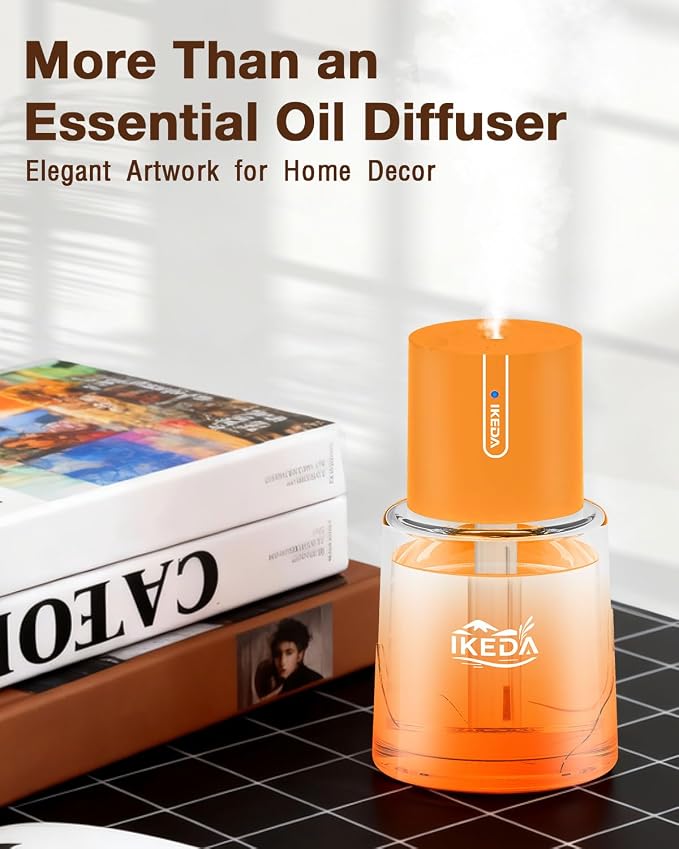 Smart Car Aroma Diffuser | 100ml Essential Oil Diffuser with Lavender Scent | 3-Mode Car Diffuser |Strong Scent Car Freshener | Car Air Fresheners for Men Women (Orange)