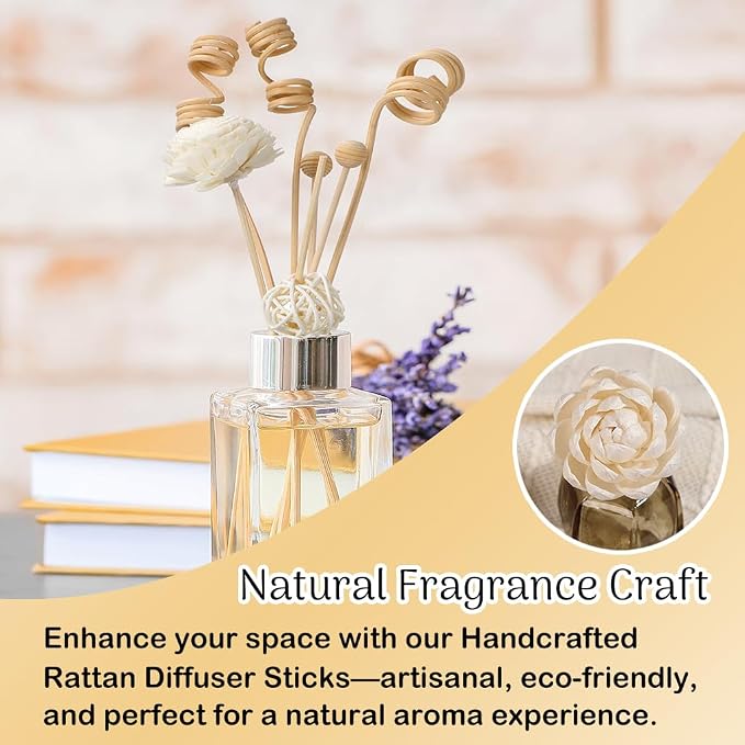 42PCS Reed Diffuser Sets | Natural Rattan Flower Reed Fragrance Diffuser Set | Fragrance Diffuser Replacement Rattan Sticks | Home Decor