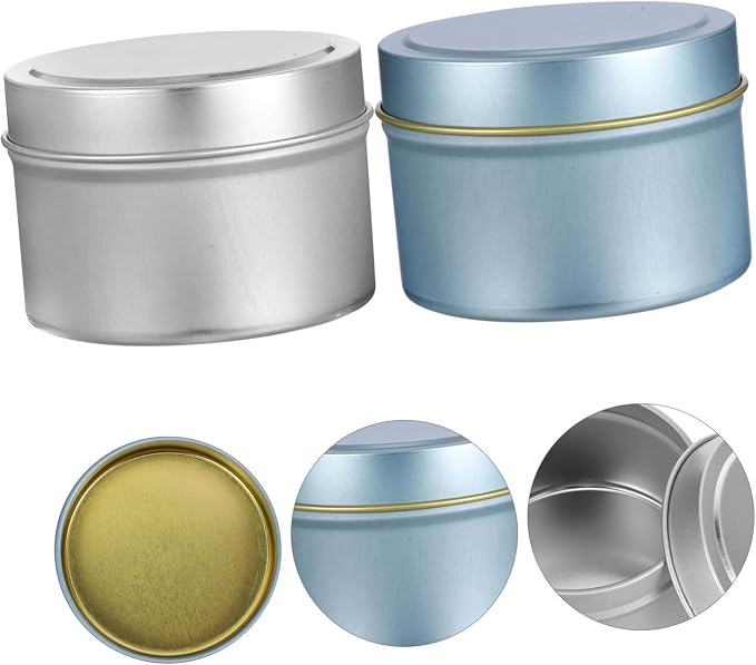 Beatifufu 24Pcs Metal Candle Jars with Lids DIY Candle Holders for Aromatherapy Tea Light Candle Making Portable Storage Containers for Home Decor and Parties