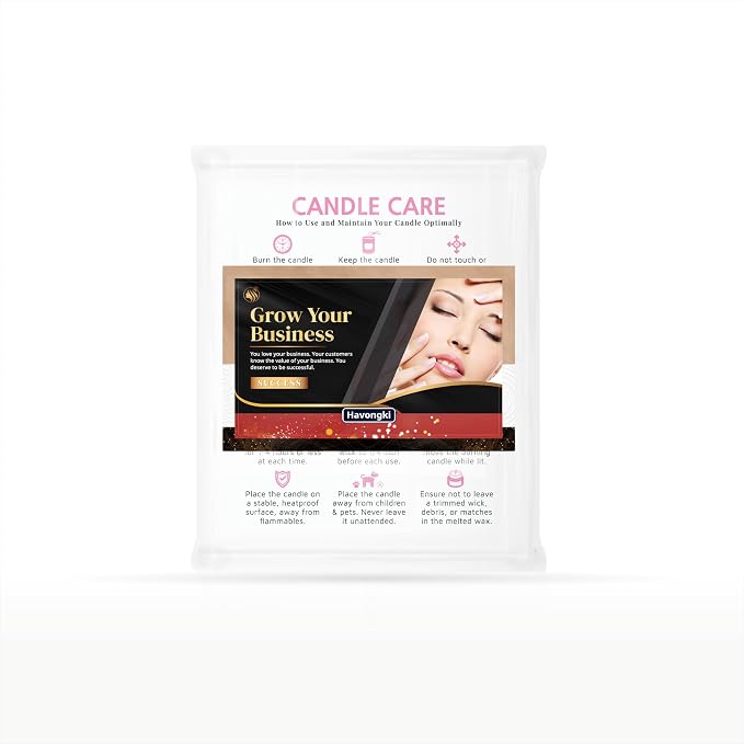 200 pack - Premium Handmade Candle Care Instruction Cards Pink 2x3.5 in, Small Business | Soy Bees Wax Melt, Candle Makers, Making Supplies Kit Set, Containers, Jars, Pot, Package