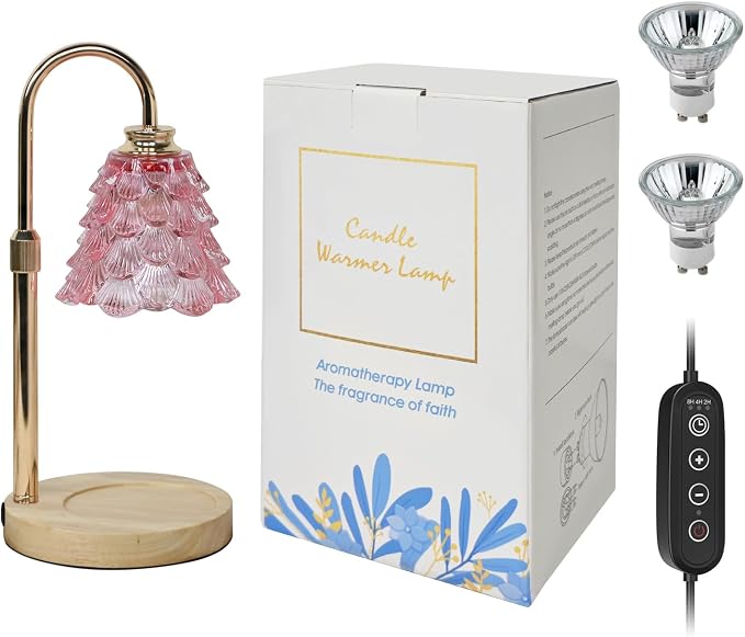 GEEZO Fragrance Candle Warmer Lamp，Electric Candle Warmer with Timer & Dimmer，Mom Christmas Birthday Gifts for Women, House Warming Gifts New Home Bedroom Decor