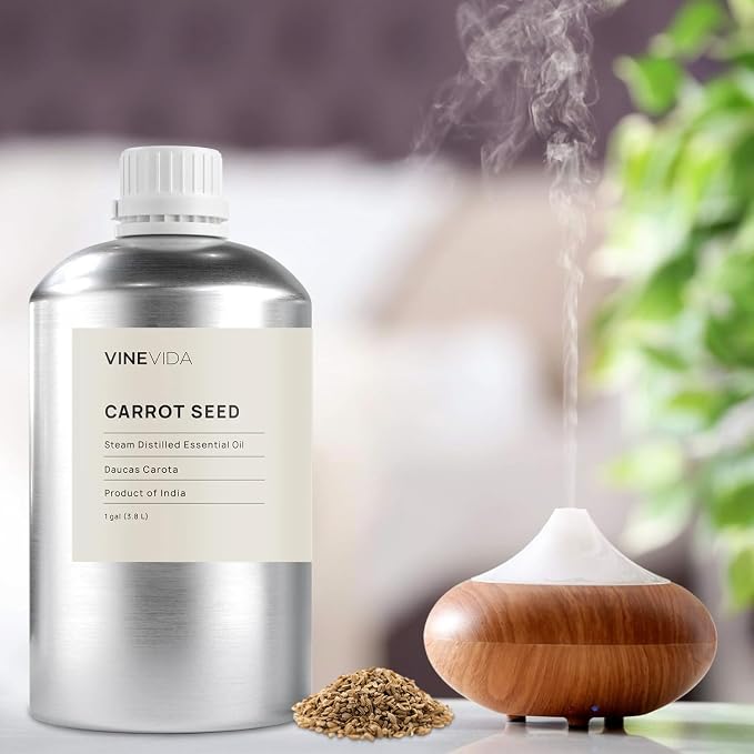 VINEVIDA Carrot Seed Essential Oil - Gallon Carrot Oil - Undiluted - Bulk Oil for Soap Making & Candle Scents - 8 lbs