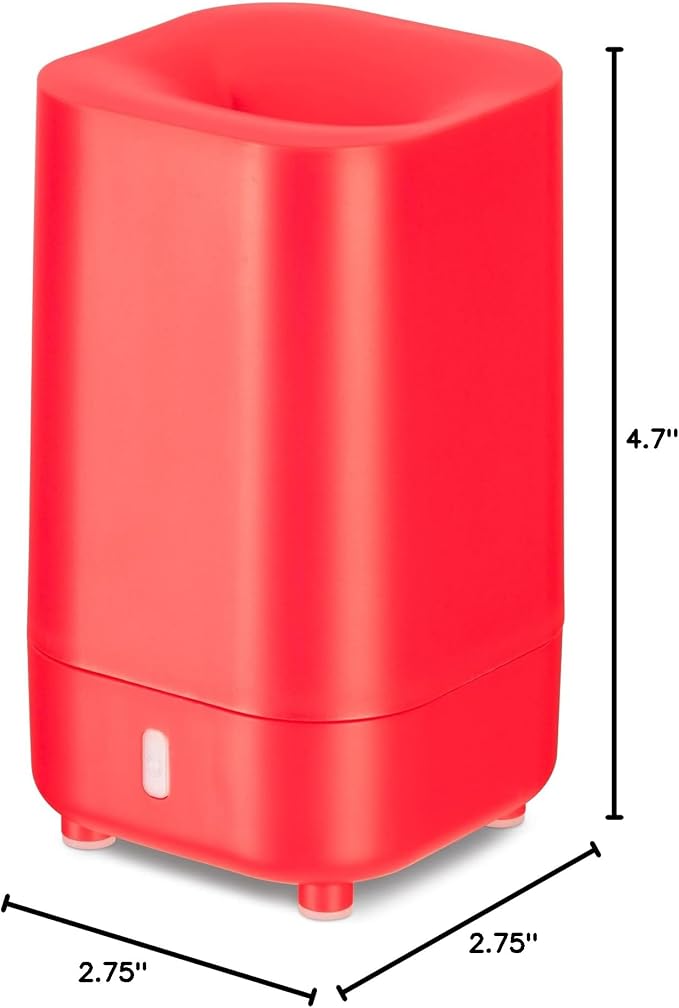 Serene House Ultrasonic Ranger Aromatherapy Essential Oil Cool Mist Diffuser – USB-Powered, Travel-Size Diffuser with Automatic Shut-Off – Red, 60ml