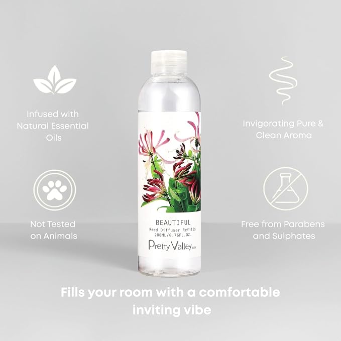 Reed Diffuser Refill Scented Oil - 200ml (6.76 fl.oz), Home Fragrance for Bathroom, Bedroom, Office Decor