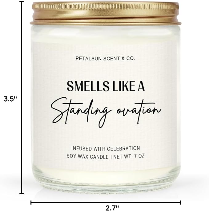 Petalsun Standing Ovation Candle, Funny Theater Gifts, Gifts for Music & Broadway Lovers, Actors, Singers, Dancers, Theater Students, Graduates- Congrats, Graduation, Birthday, Christmas (7oz)