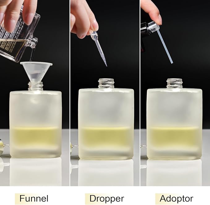 50ml/1.7 Oz Glass Spray Bottle Perfume Atomizer,Perfume Travel Refillable Spray Bottle Empty with 3 Kinds of Dispenser (B4)